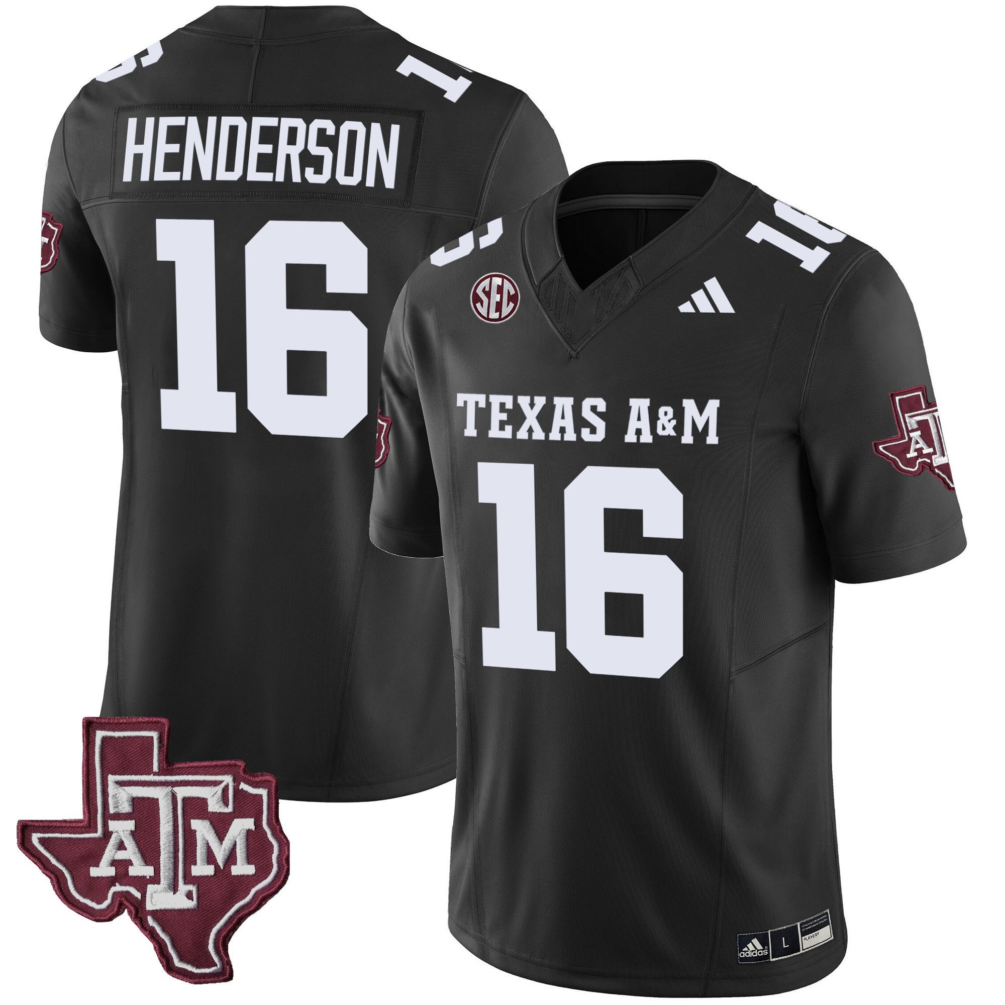 Men Texas A&M Aggies #16 Henderson Black 2024 Vapor Limited NCAA Jersey style 1->indianapolis colts->NFL Jersey